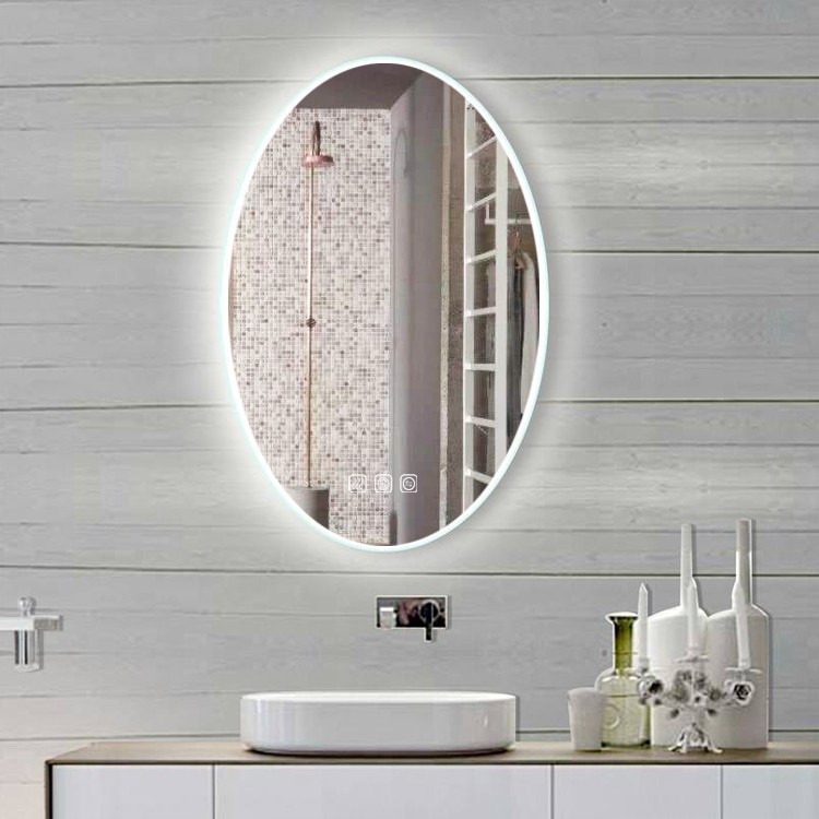 Oval light up bathroom mirror Oval light up bathroom mirror